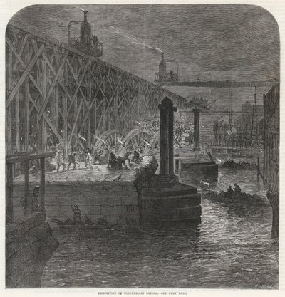 Demolizione del ponte di Blackfriars da English School