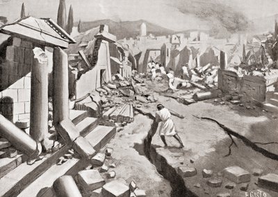 Il terremoto a Sparta, antica Grecia, 464 a.C., da Hutchinson