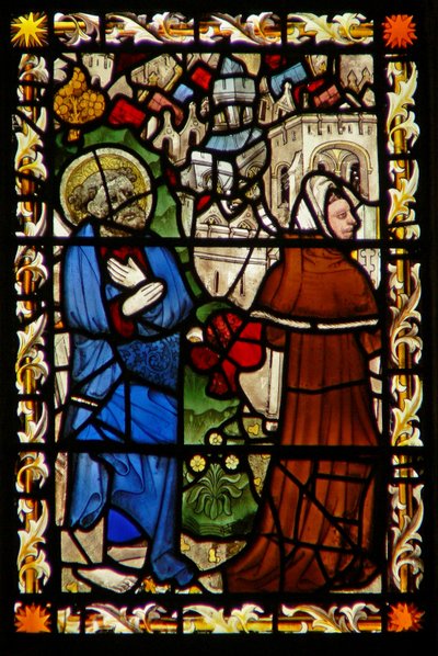 La finestra est che raffigura San Pietro e Simon Mago da English School