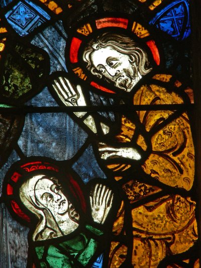 La finestra est raffigurante una scena della vita di Santa Maria Maddalena - Noli me Tangere? da English School
