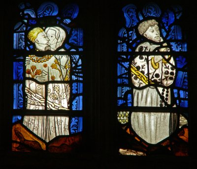 La finestra est raffigurante i Sette Peccati Capitali: Lussuria (L) e Accidia (R) da English School