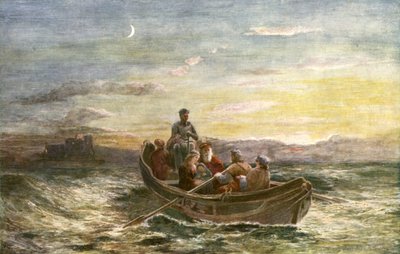 La fuga di Maria Stuarda dal Castello di Loch Leven da English School