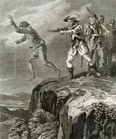 La fuga del martire protestante Antonio, Guiguo, 1830 circa (incisione) da English School