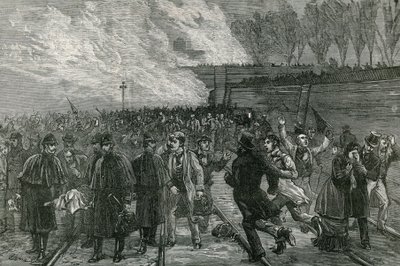 Il fatale incidente ferroviario a Canonbury, portando i feriti fuori dal tunnel da English School