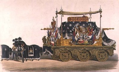 Il carro funebre del Duca di Wellington (litografia a colori) da English School