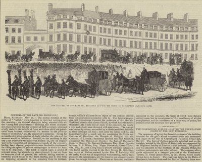 Il funerale del defunto signor William Beckford, che lascia la sua casa a Lansdowne Crescent, Bath (incisione) da English School