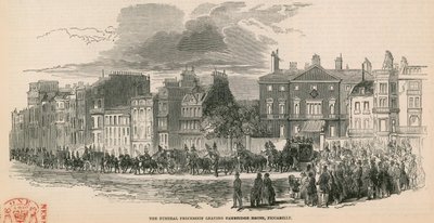 Il corteo funebre di SAR il Duca di Cambridge che lascia Cambridge House, Piccadilly, Londra da English School