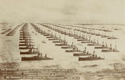 La più grande assemblea di navi da guerra che il mondo abbia mai visto (litografia) da English School