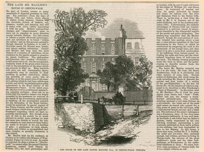 La casa di Daniel Maclise in Cheyne Walk da English School