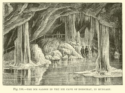 Il salone di ghiaccio nella Grotta di Ghiaccio di Dobschau in Ungheria da English School