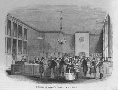 Interno della Banca di Messrs Rogers and Co da English School
