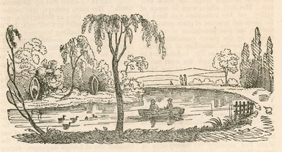 Il lago presso la Casa di Hornsey Wood, Londra da English School