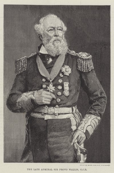 Il defunto Ammiraglio Sir Provo Wallis, GCB (incisione) da English School