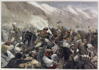 La tarda guerra afgana: morte del maggiore Wigram Battye nella battaglia di Futtehabad, 30 aprile da English School