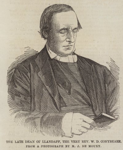 Il defunto decano di Llandaff, il molto reverendo W. D. Conybeare (incisione) da English School