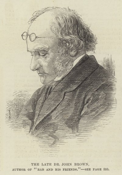 Il defunto Dr John Brown, autore di "Rab e i suoi amici" (incisione) da English School