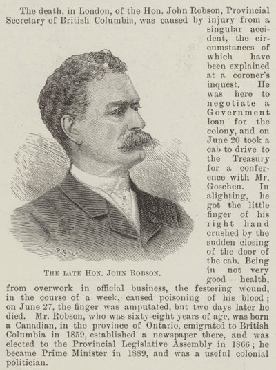 Il defunto onorevole John Robson da English School