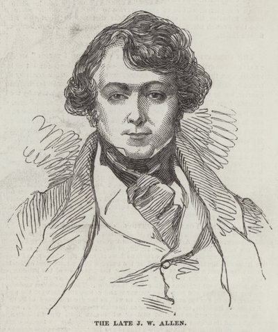 Il defunto J W Allen (incisione) da English School