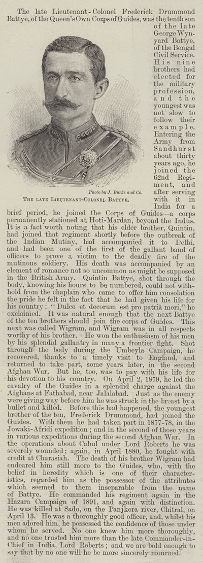 Il defunto tenente colonnello Battye da English School