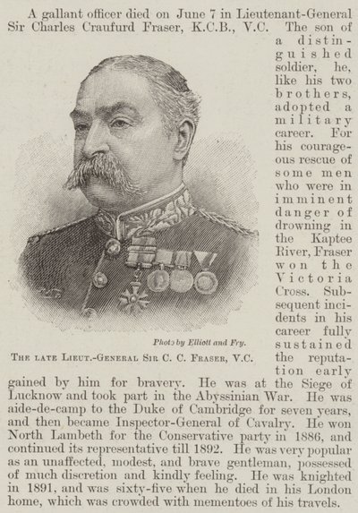 Il defunto tenente generale Sir C C Fraser, VC da English School