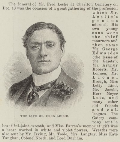 Il defunto signor Fred Leslie da English School