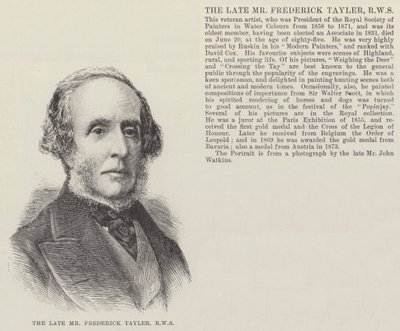 Il defunto signor Frederick Tayler, RWS da English School