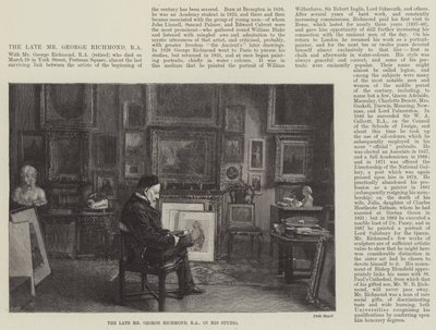 Il defunto Mr George Richmond, RA, nel suo studio (incisione) da English School