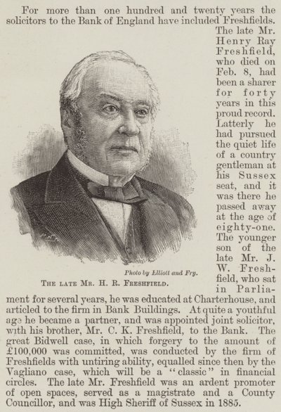 Il defunto signor H R Freshfield da English School