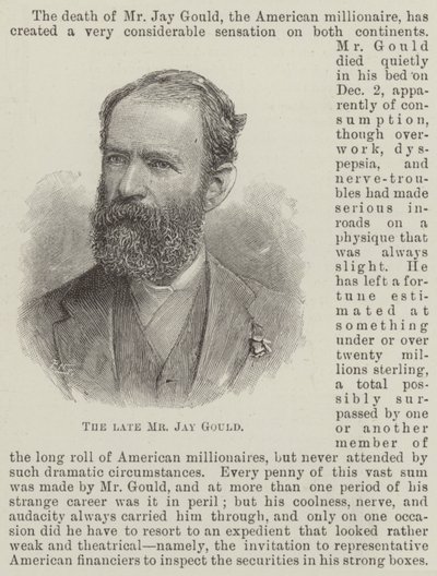 Il defunto signor Jay Gould da English School