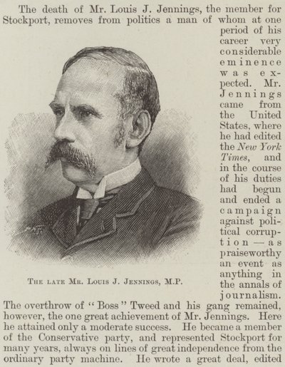 Il defunto Signor Louis J Jennings, MP da English School