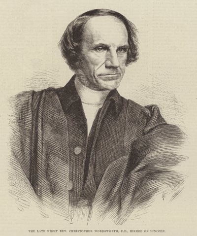 Il defunto reverendo Christopher Wordsworth, DD, vescovo di Lincoln (incisione) da English School