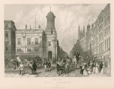 La defunta Royal Exchange e Cornhill, Londra da English School