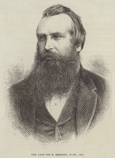 Il defunto Sir F Crossley, Baronet, MP (incisione) da English School