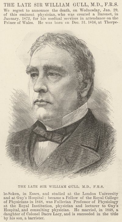 Il defunto Sir William Gull, MD, FRS da English School