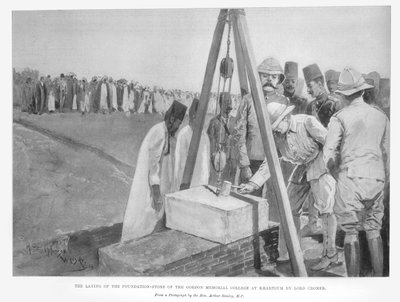 La posa della prima pietra del Gordon Memorial College a Khartoum da parte di Lord Cromer, da 