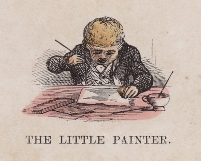Il piccolo pittore (incisione colorata) da English School