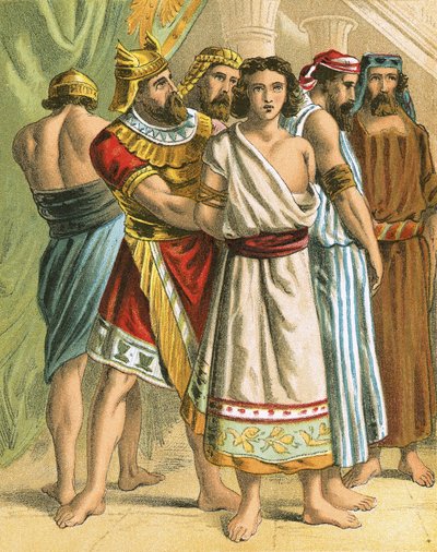 Gli uomini potenti che legano Shadrach, Meshach e Abed-Nego da English School