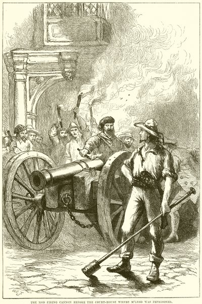 La folla spara con il cannone davanti al tribunale dove era imprigionato McLeod da English School