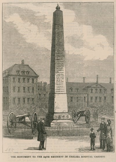 Il monumento al 24° Reggimento nei giardini del Chelsea Hospital da English School