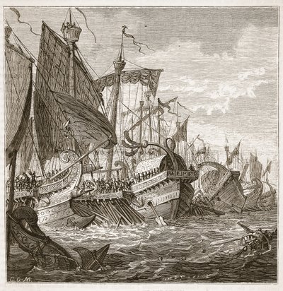 La battaglia navale al largo di Capo Peloro da English School