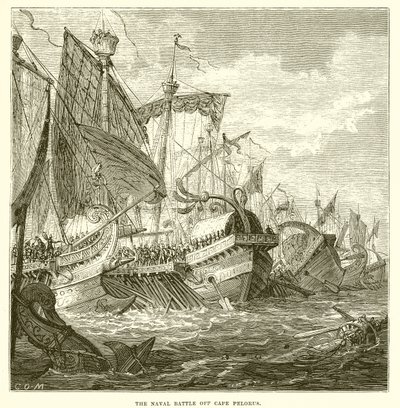 La battaglia navale al largo di Capo Peloro da English School