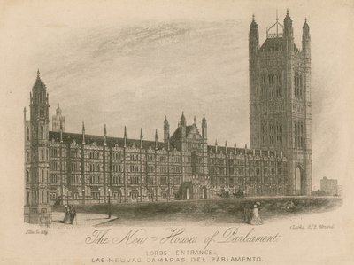 Le nuove Case del Parlamento, Palazzo di Westminster, Londra; Ingresso dei Lord da English School