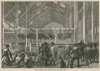 Il nuovo mercato del bestiame estero, Deptford, Londra - il capannone centrale da English School