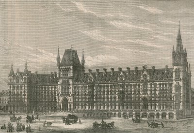 Il nuovo hotel della Stazione della Midland Railway, Euston Road, Londra da English School