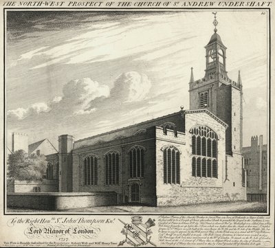 Il prospetto nord-ovest della chiesa di St Andrew Under Shaft da English School