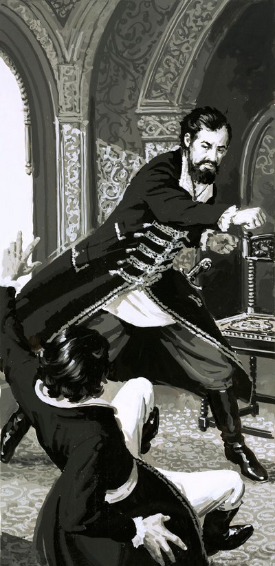 Il principe Adam indignato schiaffeggiò duramente il suo valletto da English School