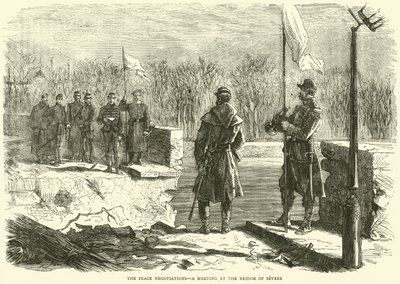 Le negoziazioni di pace, un incontro al Ponte di Sevres, ottobre 1870 da English School