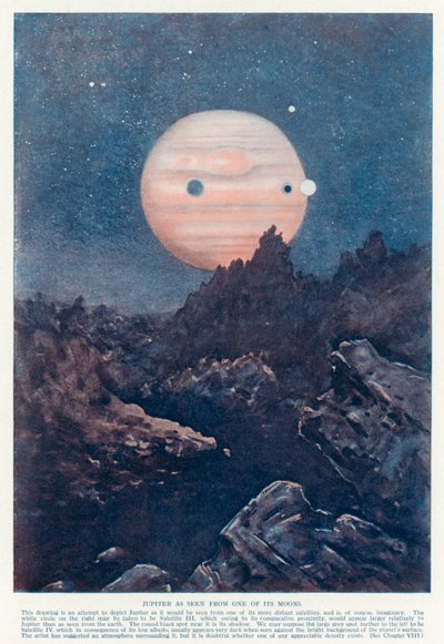 Il pianeta Giove visto da una delle sue lune da English School