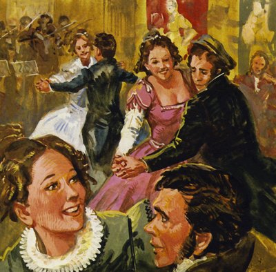 Il ballo popolare del giorno era un valzer a due passi noto come il Lander da English School