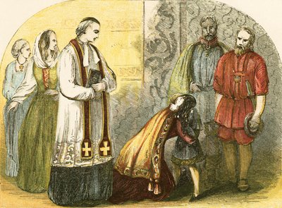 La regina di Edoardo IV che si separa dal giovane Duca di York da English School